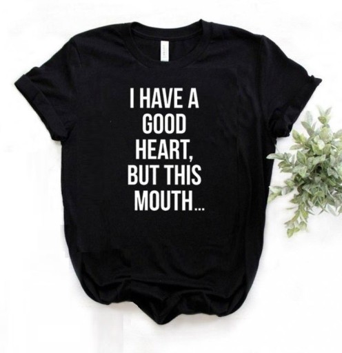 Dame T-shirt med sjovt print B324