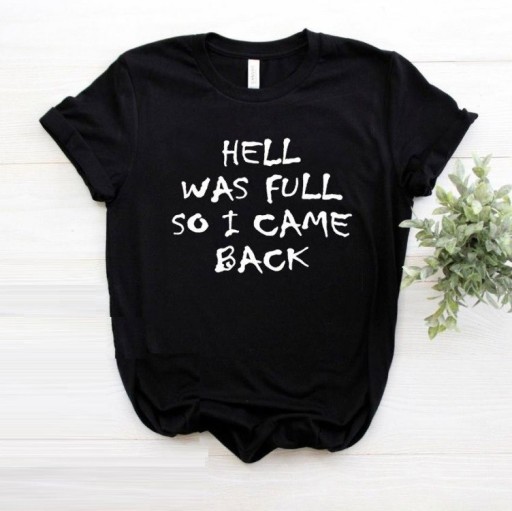Dame T-shirt med sjovt print B88