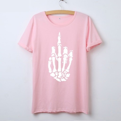 Dame-T-shirt med skeletmotiv