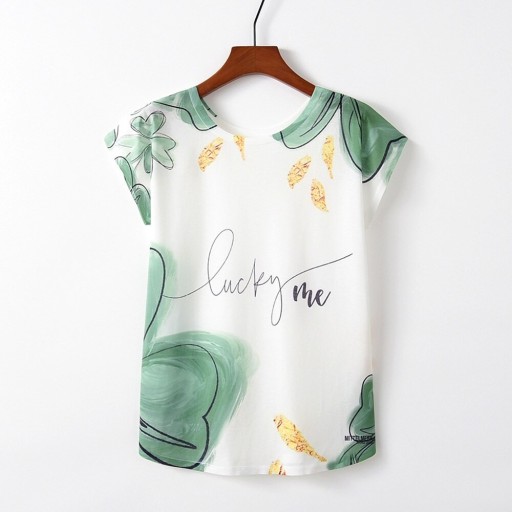 Dame T-shirt med tryk A202
