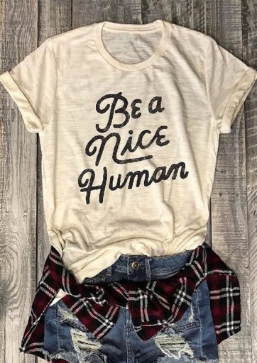 Dame T-shirt med tryk B189