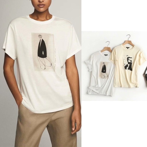 Dame T-shirt med tryk B271