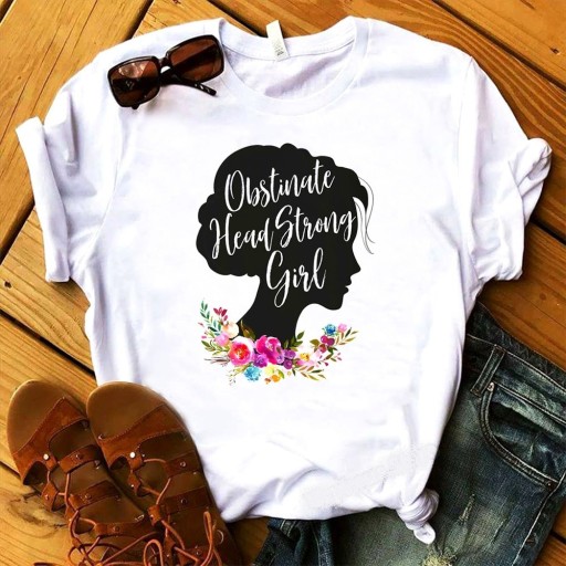 Dame T-shirt med tryk B307