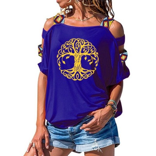 Dame T-shirt med udskæringer A1258