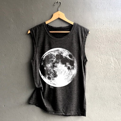 Dame tanktop med måneprint A1209