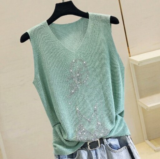 Dame tanktop med print A1207