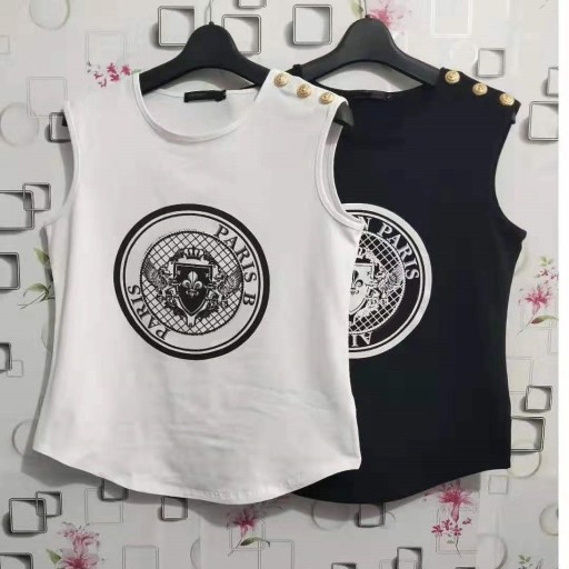 Dame tanktop med print B169
