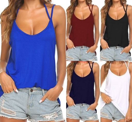 Dame tanktop med spaghettistropper A1093