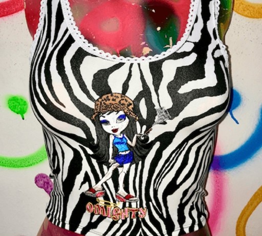 Dame tanktop med zebramotiv