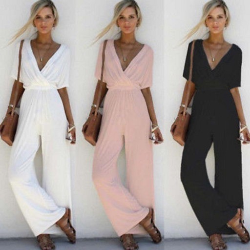 Dame V-hals jumpsuit