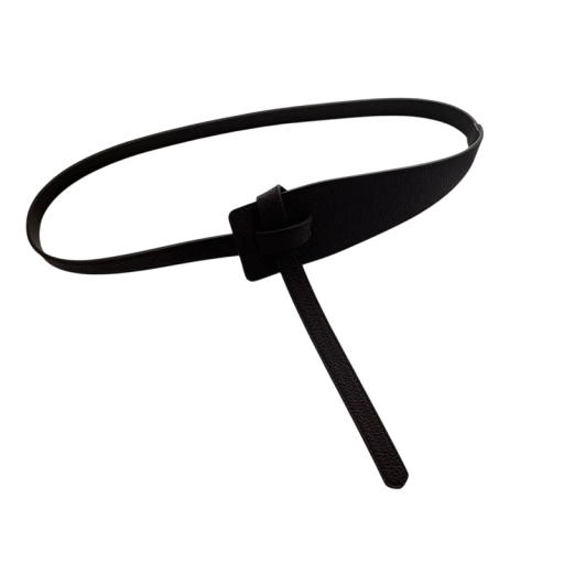 Damebælte i PU-læder, 120 cm. Elegant bælte til at binde en knude. Stilfuldt tilbehør til tunika eller blusekjoler.