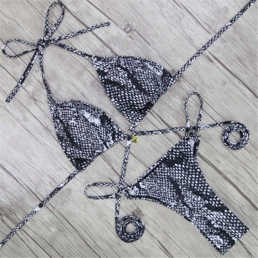 Damebikini med dyreprint