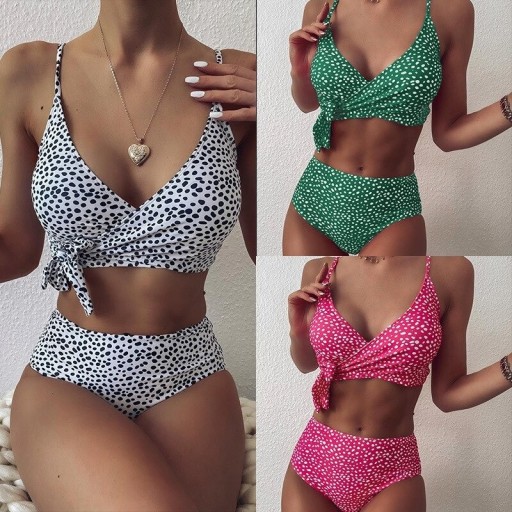 Damebikini med polkaprikker P1017