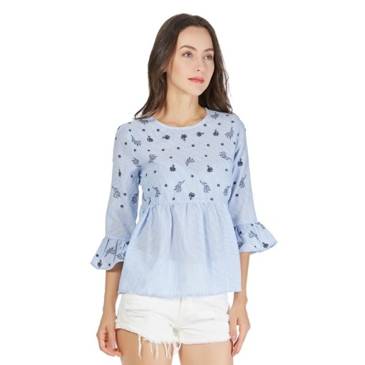 Damebluse med applikationer