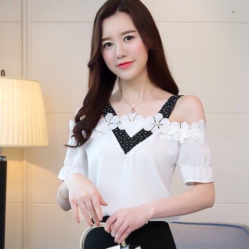 Damebluse med bare skuldre