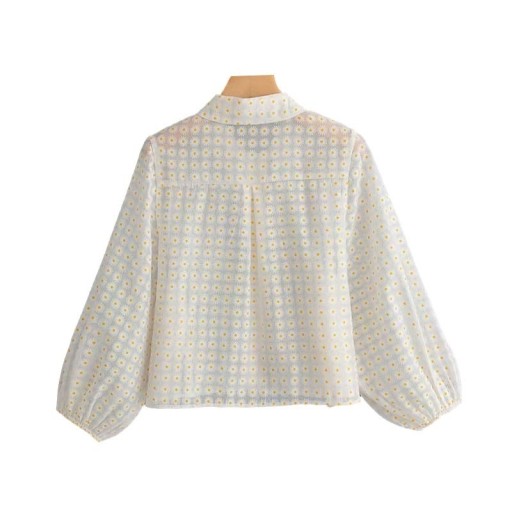 Damebluse med knapper Rose