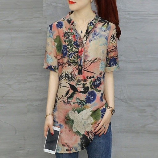 Damebluse med print