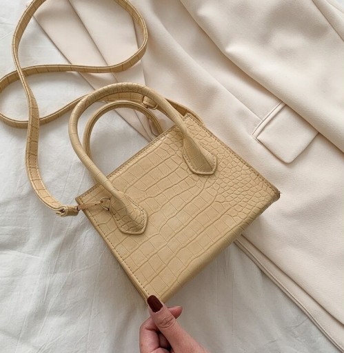 Damehåndtaske med krokodillemønster M756