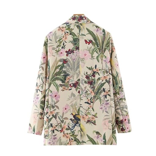Damejakke med blomsterprint