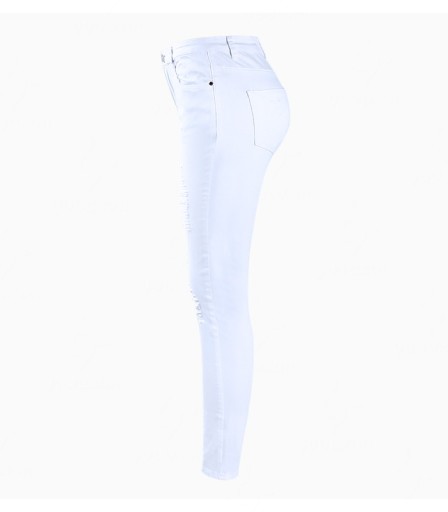 Damejeans med huller - Hvide