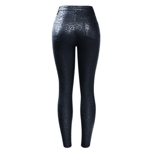 Damejeans med leopardprint i imiteret læder