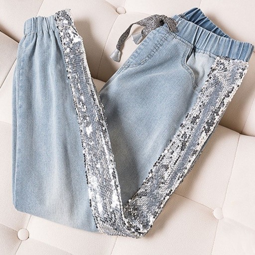 Damejeans med pailletter