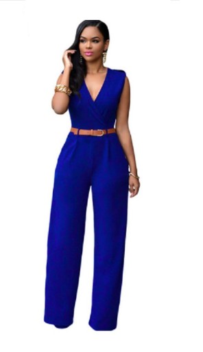 Damejumpsuit med bælte -J551