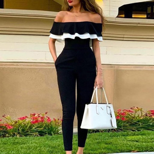 Damejumpsuit med flæser A2899