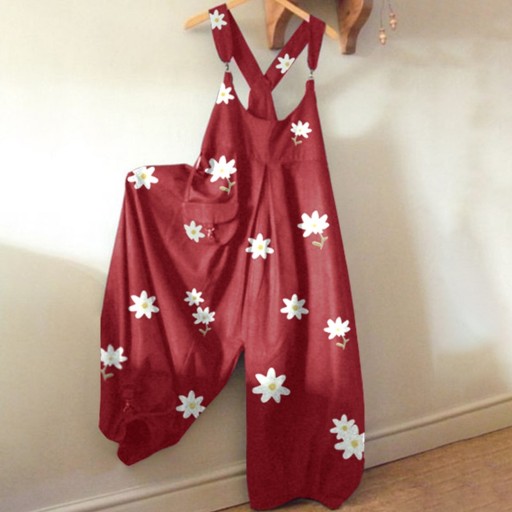 Damejumpsuit med margueritter