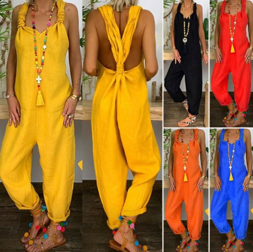 Damejumpsuit med stropper
