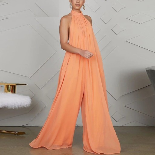 Damejumpsuit med synlig ryg B822