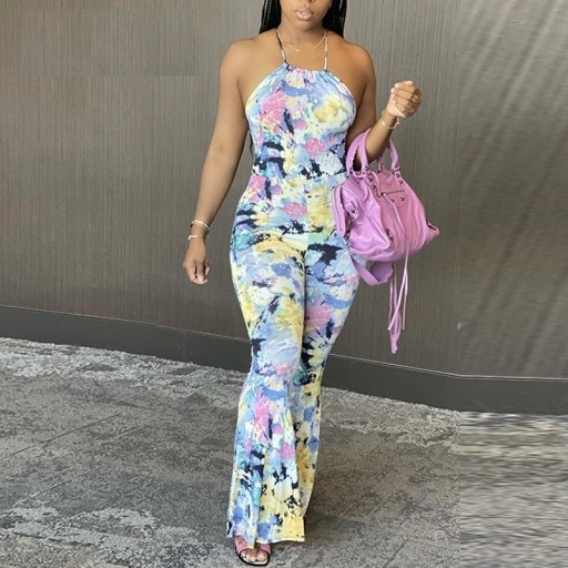 Damejumpsuit med synlig ryg B856