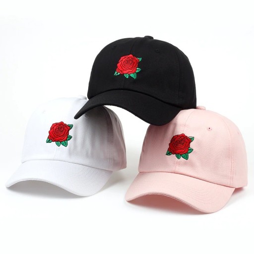 Damekasket med rose T207