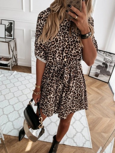 Damekjole med leopardprint P855
