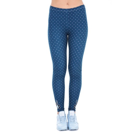 Dameleggings med polkaprikker - Blå