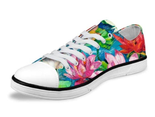 Damen-Canvas-Sneaker mit Blumen