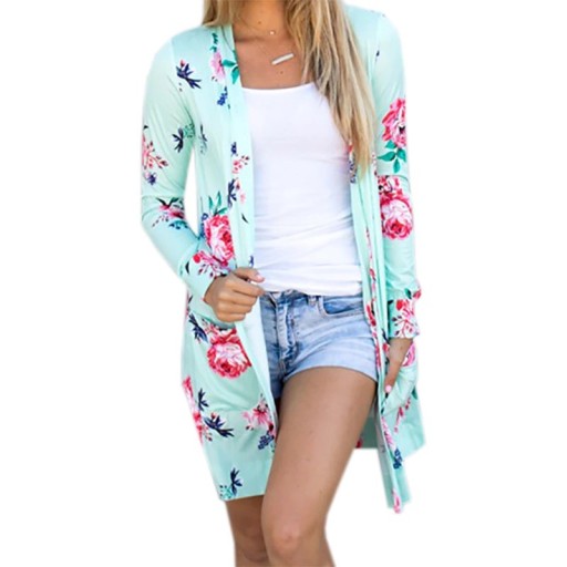 Damen-Cardigan mit Blumenmuster A1463