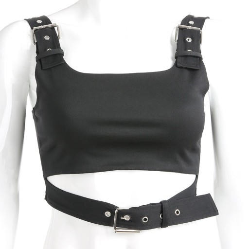 Damen Crop Top mit Gürtel