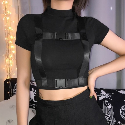 Damen Crop Top mit Gürtel