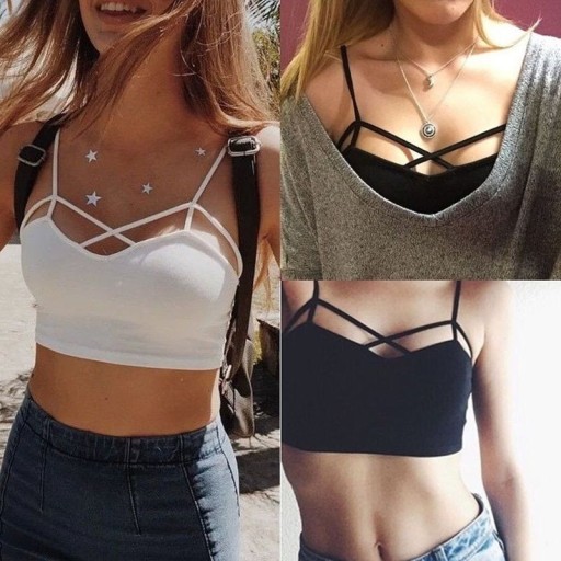 Damen-Crop-Top mit Spaghettiträgern B232