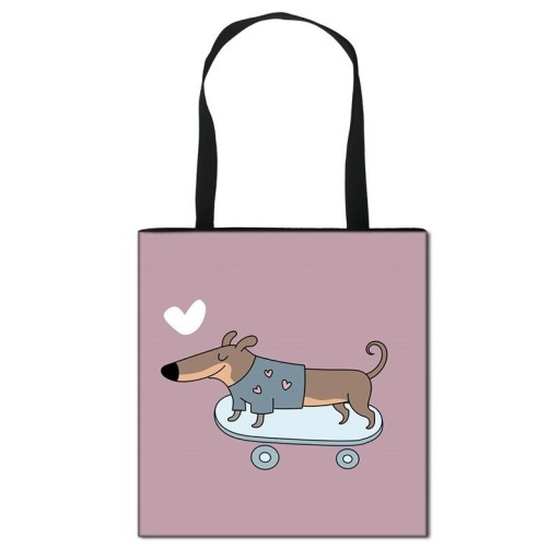 Damen-Dackel-Canvas-Tasche