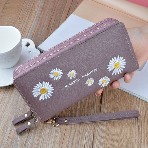 Damen-Doppelbrieftasche mit Blumen