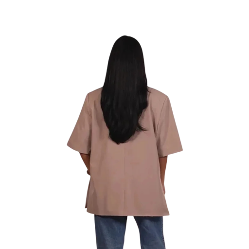 Damen elegantes Sakko mit Kragen und kurzen Ärmeln Einfarbiges Sakko aus Polyester und Baumwolle Stylischer Sommerblazer in verschiedenen Farben für Arbeit und Freizeit