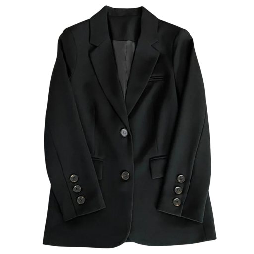 Damen elegantes Sakko mit Taschen und Knopfverschluss Einfarbiges Sakko aus Polyester Stilvolle Jacke in verschiedenen Farben für die Arbeit und den Alltag