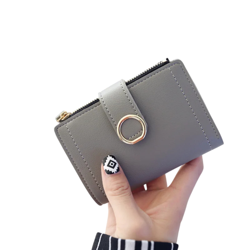 Damen Faltgeldbörse 9 x 12,5 x 2 cm Schnappverschluss Mit Reißverschluss Tasche Hochwertiges Kunstleder Praktische Ausführung