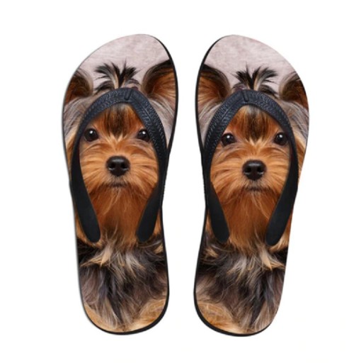 Damen-Flip-Flops mit Hundemotiv