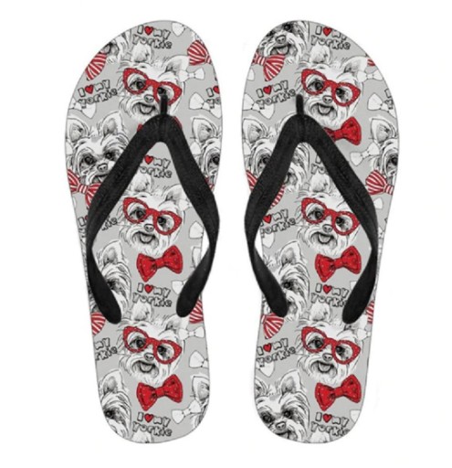 Damen-Flip-Flops mit Hundemotiv