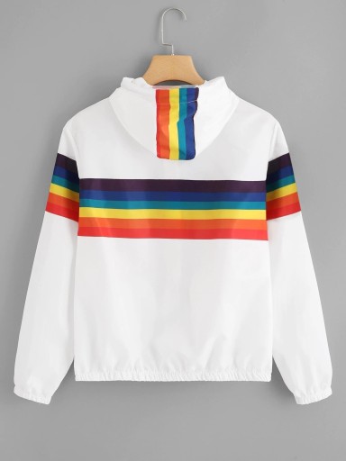 Damen-Frühlingsjacke mit Regenbogen P2366