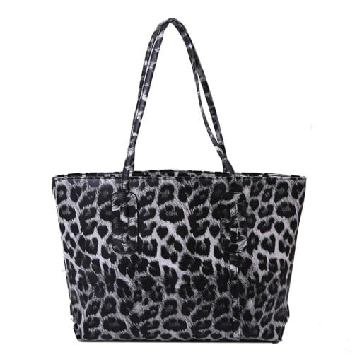 Damen große Umhängetasche mit Tiermuster Geräumige Shopper-Tasche für jeden Tag Lange Griffe PU-Leder 46 x 30 x 12 cm