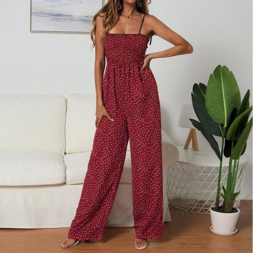 Damen-Jumpsuit mit Punkten und Trägern